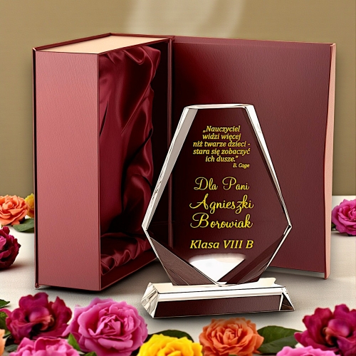 Wyjątkowa Statuetka dla Nauczyciela Wychowawcy Wykładowcy - Wyraz Uznania Podziękowanie - Dzień Nauczyciela zakończenie Roku Szkolnego Studniówka - Piękny Grawer w cenie 0262W52b.jpg