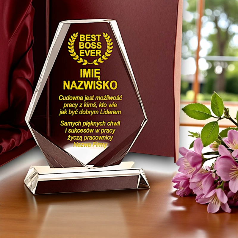 Statuetka Prezent dla Szefa Prezesa Właściciela Firmy Kryształowa Statuetka z Etui Prezentowym - dowolny grawer w cenie 0262W64b.jpg
