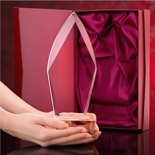 Ogromna, duża i ciężka statuetka  w kształcie płomienia z etui ozdobnym. Mierzy aż 26 cm i jest wykonana z kryształu. W cenie dowolny grawer złocenie / srebrzenie.  Jest odpowiednia jako upominek biznesowy firmowy oraz na okazje prywatne. 0324c3.jpg