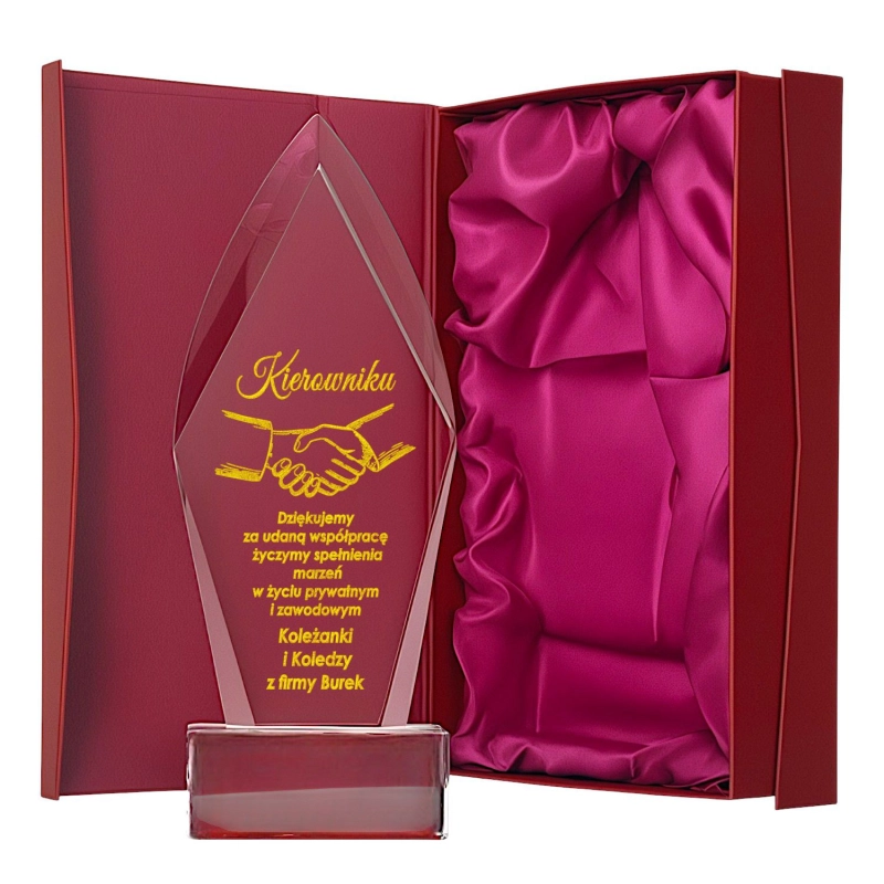 Elegancki Prezent dla Kierownika Dyrektora Handlowca 26 cm KRYSZTAŁOWA Statuetka Personalizowany Prezent Upominek Biznesowy 0324W55a.jpg