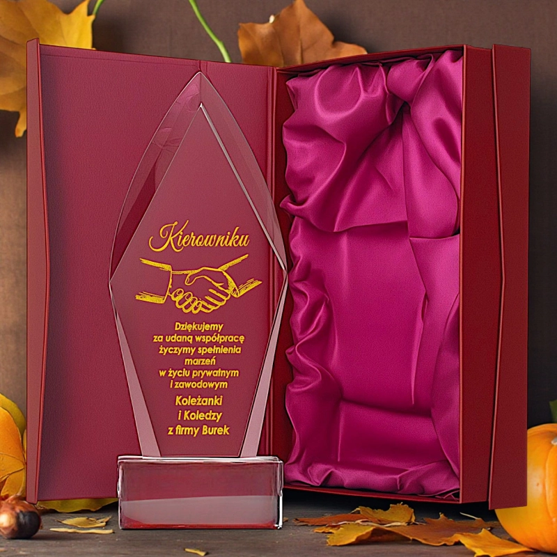 Elegancki Prezent dla Kierownika Dyrektora Handlowca 26 cm KRYSZTAŁOWA Statuetka Personalizowany Prezent Upominek Biznesowy 0324W55b.jpg
