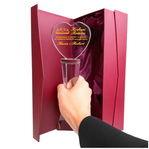 Podziękowania dla Rodziców Prezent na Ślub Wesele dla Mamy Taty za Wychowanie - Kryształ 26 cm z Etui Prezentowym 0260W02a.jpg