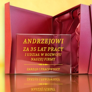 TANIA i PROSTA Grawerowana Statuetka ze złoceniem podziękowanie prezent firmowy upominek dla prezesa pracownika kierownika dyrektora szefa firmy współpracującej partnera biznesowego