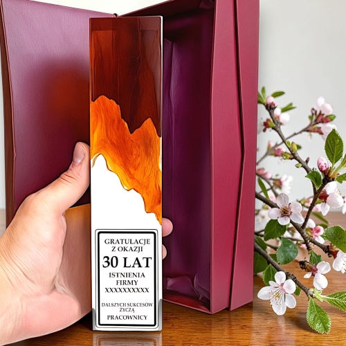 Piękny i Drogi Upominek Biznesowy Ekskluzywna Nagroda Podziękowanie Gratulacje dla Szefa Prezesa Wspólnika Zasłużonego Pracownika - BLOK ŻYWICZNY