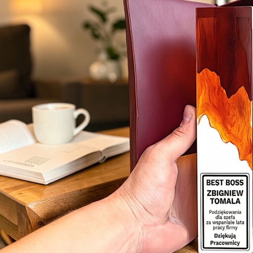 Upominek Biznesowy 24 cm LUKSUSOWY - Statuetka Grawerowana 1-99 Rocznica Jubileusz założenia Firmy dla Szefa Szefowej Właściciela Właścicielki