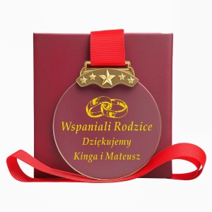 Kryształowy medal podziękowanie dla rodziców z grawerem — zdjęcie 10