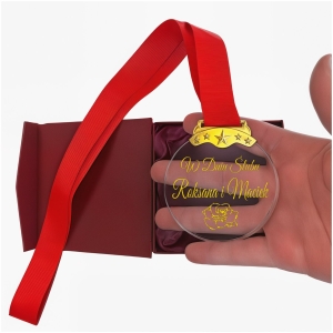 Kryształowy Medal Prezent z Okazji Ślubu dla Rodziców Dziadków Świadków Podziękowanie Tanie Tani Upominek  0372W02a.jpg