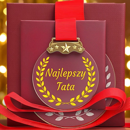 Tani Budżetowy Niedrogi Prezent dla Taty Dzień Ojca 1-99 Urodziny Jubileusz Kryształowy Medal Pamiątka na Lata Grawer w Cenie 0372W06b.jpg