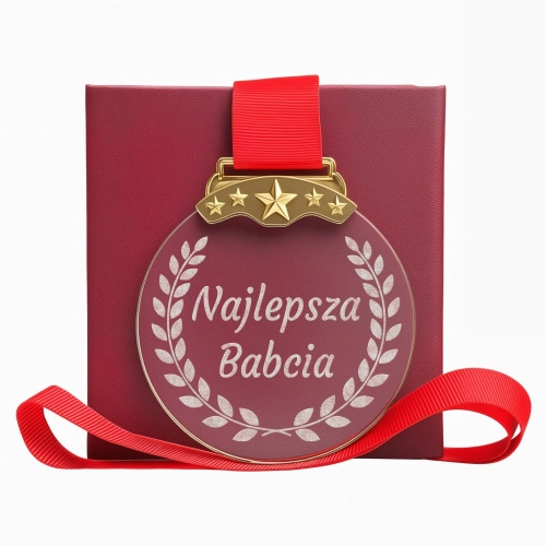 Tani Niedrogi Prezent dla na Dzień Babci Medal Kryształowy Grawerowany Pamiątkowy z Etui Prezentowym Prezent na Lata 0372W07a.jpg