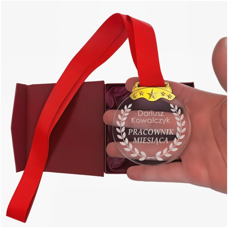 Tani Niedrogi Prezent dla Pracownika Handlowca Miesiąca Odejście z Pracy Jubileusz Zatrudnienia Emerytura MEDAL Pamiątkowy z Etui Prezentowym 0372W14a.jpg