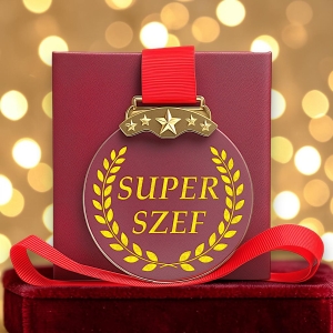 Tani Niedrogi Ładny Prezent dla Szefa Pracodawcy Szefowej 1-99 Urodziny Odejście na Emeryturę Prezesa MEDAL Pamiątkowy z Etui Prezentowym 0372W15b.jpg