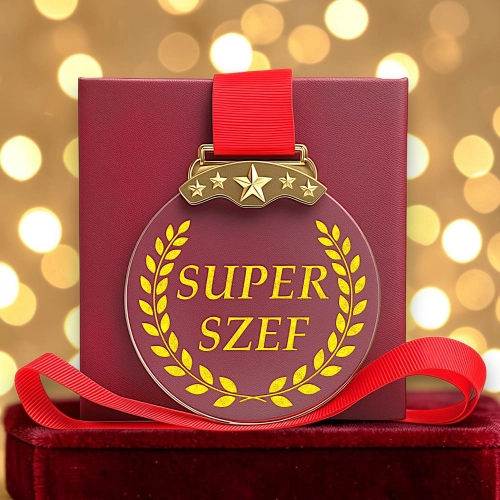 Tani Niedrogi Ładny Prezent dla Szefa Pracodawcy Szefowej 1-99 Urodziny Odejście na Emeryturę Prezesa MEDAL Pamiątkowy z Etui Prezentowym 0372W15b.jpg