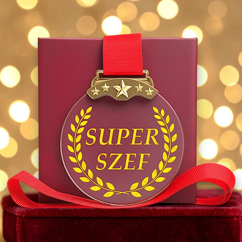 Tani Niedrogi Ładny Prezent dla Szefa Pracodawcy Szefowej 1-99 Urodziny Odejście na Emeryturę Prezesa MEDAL Pamiątkowy z Etui Prezentowym 0372W15b.jpg