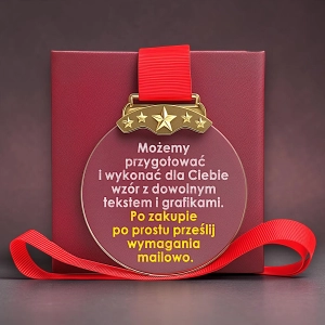 Tani Niedrogi Prezent Medal Kryształowy Pamiątkowy Upominek dla Wolontariusza Działacza Ucznia Studenta Zwycięzcy Turnieju Prezydenta Sołtysa Starosty Wójta 