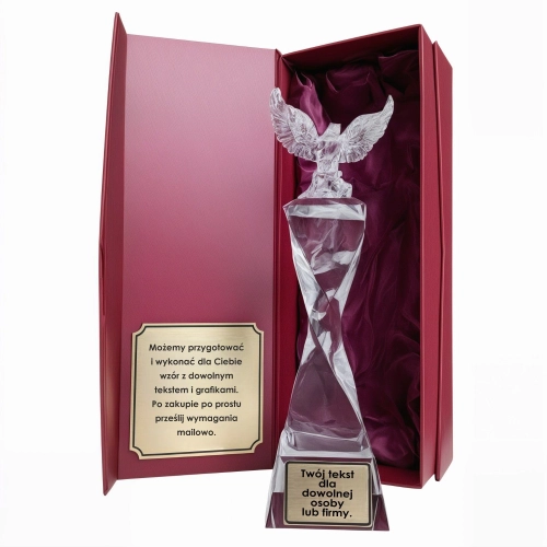 Piękna statuetka ORZEŁ KRYSZTAŁOWY 27 cm z dowolnym grawerem dla dowolnej osoby i na każdą okazję. W cenie grawer i etui prezentowe.  0370a4.jpg