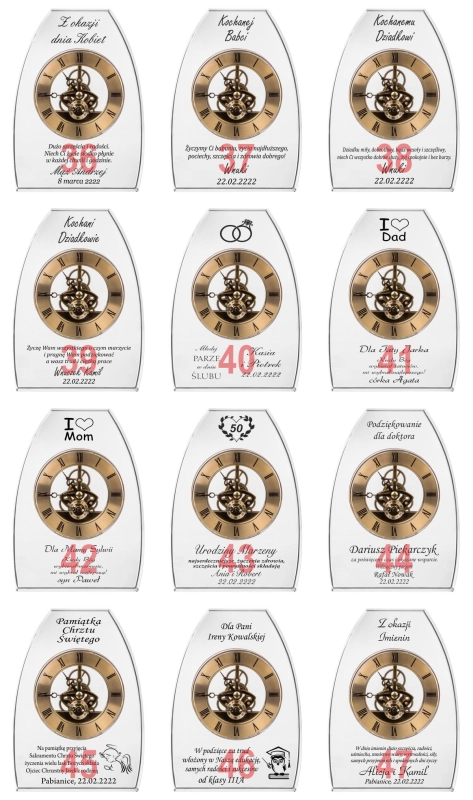 Kryształ z zegarem i grawerem w etui 170x125 mm — zdjęcie 14