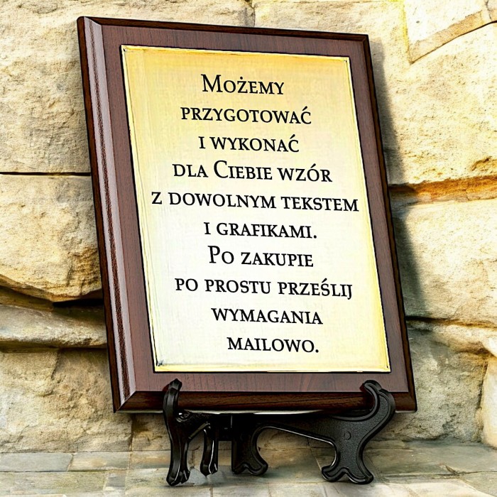 Grawerowany dyplom podziekowanie - wzor do wlasnego tekstu