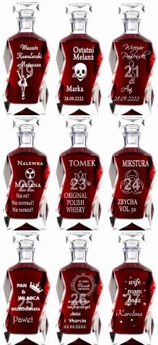 Wyrafinowana grawerowana karafka podziękowania dla rodziców prezent na urodziny