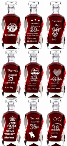 Wyrafinowana grawerowana karafka podziękowania dla rodziców prezent na urodziny