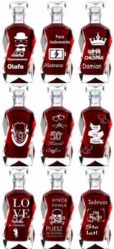 Wyrafinowana grawerowana karafka podziękowania dla rodziców prezent na urodziny