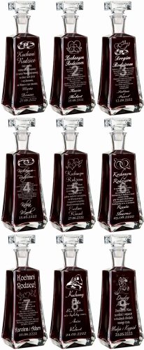 Grawerowana karafka na podziękowania dla rodziców prezent na urodziny rocznicę jubileusz