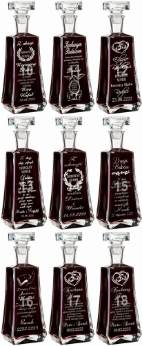 Grawerowana karafka na podziękowania dla rodziców prezent na urodziny rocznicę jubileusz