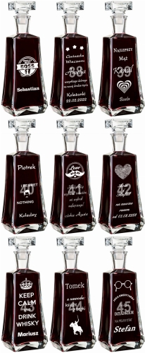 Grawerowana karafka na podziękowania dla rodziców prezent na urodziny rocznicę jubileusz