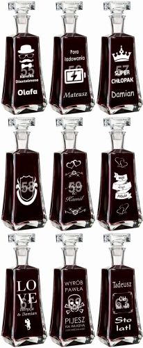 Grawerowana karafka na podziękowania dla rodziców prezent na urodziny rocznicę jubileusz