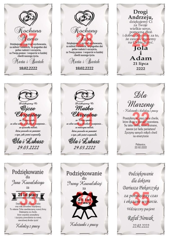 Gruby kryształ - prezent na urodziny podziękowania dla rodziców z etui