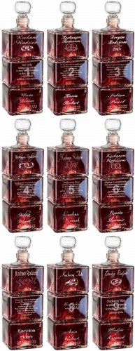 Grawerowana trzy częściowa karafka na podziękowania dla rodziców prezent na urodziny jubileusz