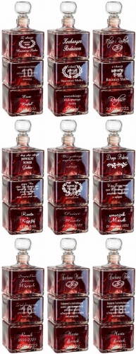 Grawerowana trzy częściowa karafka na podziękowania dla rodziców prezent na urodziny jubileusz