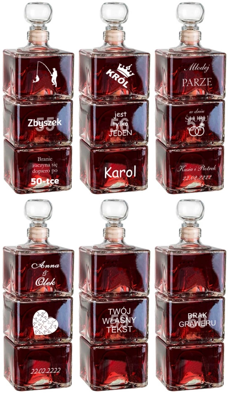 Potrójna karafka z grawerem — zdjęcie 7