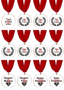 Kryształowy medal z grawerem na podziękowania dla rodziców prezent