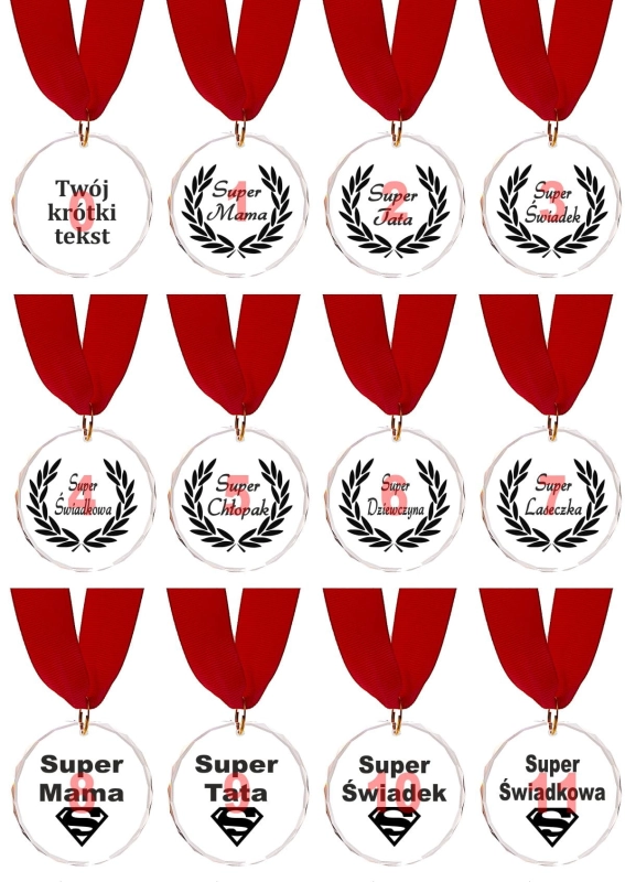 Kryształowy medal z grawerem na podziękowania dla rodziców prezent