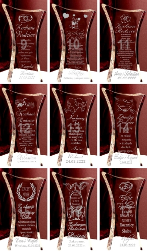 Ogromne podziękowania dla rodziców dziadków świadków ciężki i bardzo gruby kryształ z grawerem chrzestnych