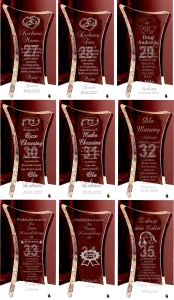 Ogromne podziękowania dla rodziców dziadków świadków ciężki i bardzo gruby kryształ z grawerem chrzestnych