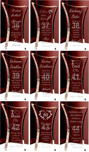 Ogromne podziękowania dla rodziców dziadków świadków ciężki i bardzo gruby kryształ z grawerem chrzestnych