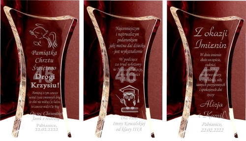 Ogromne podziękowania dla rodziców dziadków świadków ciężki i bardzo gruby kryształ z grawerem chrzestnych