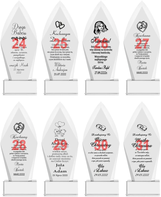 Duży kryształ podziękowanie dla rodziców — zdjęcie 4