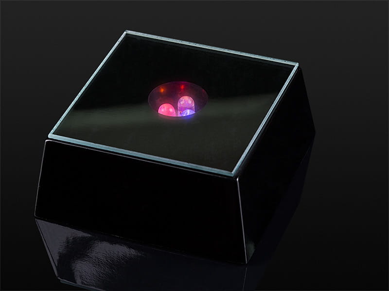 Dwie sztuki podświetlanej podstawki LED na baterie 65x65x25