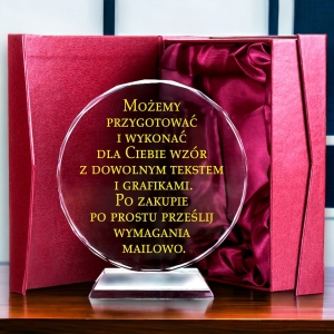 Elegancki i szykowny prezent na urodziny - grawerowana statuetka kryształ - etui w cenie - wszystko można zmieniać