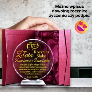 Szykowny prezent na złotą srebrną rubinową perłową szafirową rocznicę ślubu  jubileusz dla rodziców dziadków chrzestnych znajomych
