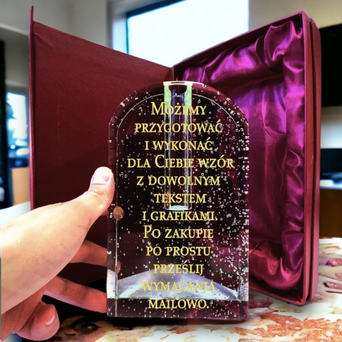 Kryształowa Pamiątka Rocznicowa - Grawerowany Prezent z Serca - dla rodziców dziadków teściów znajomych