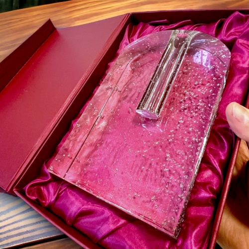 Kryształowa Pamiątka Rocznicowa - Grawerowany Prezent z Serca - dla rodziców dziadków teściów znajomych