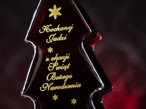 Grawerowany prezent na święta karafka świąteczna choinka do wina