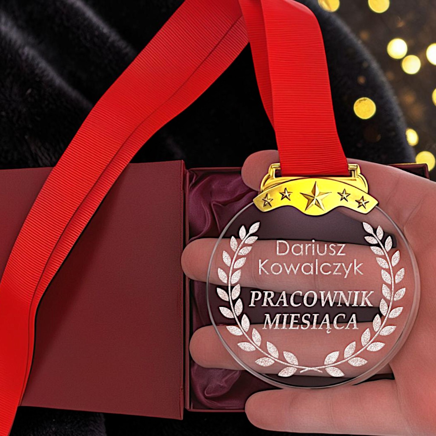 Medal dla pracownika na odejście z pracy z grawerem